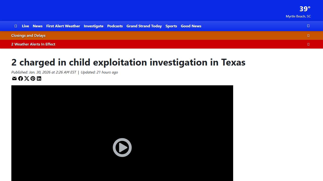 2 charged in child exploitation investigation in Texas